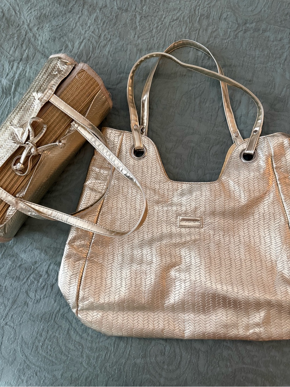 Metallic Rose Gold Tote Bag by